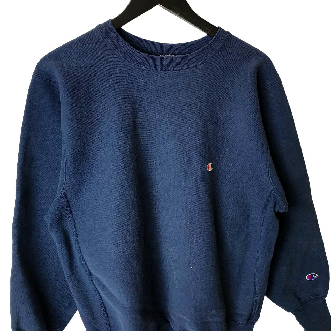 Vintage 90s Champion Crewneck Sweatshirt USA Blue L... - Depop