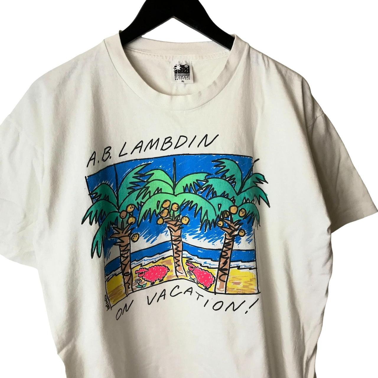 Vintage 90s AB Lambdin On Vacation Art T Shirt USA... Depop