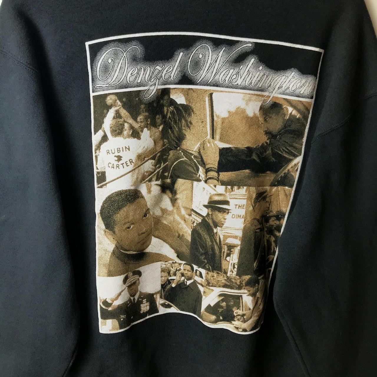 Denzel Washington Rap Crewneck Black Medium M... - Depop