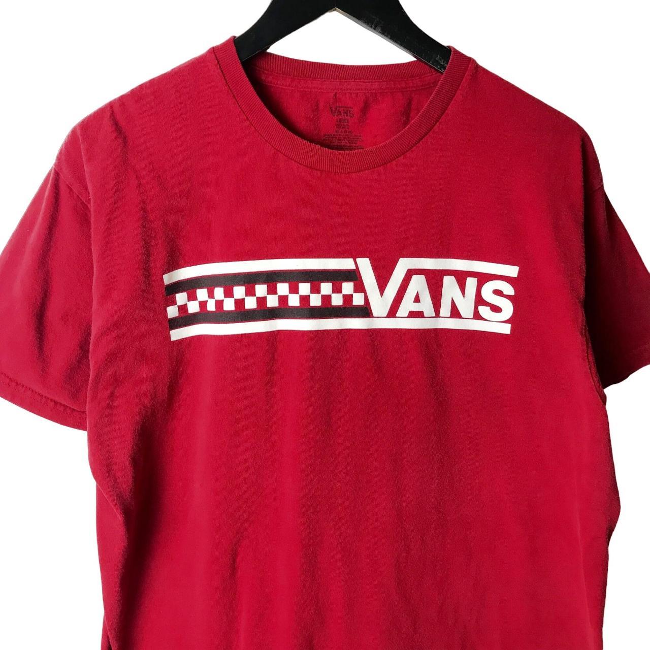 Vans T Shirt Red Large L Skate Checkered Classic... - Depop