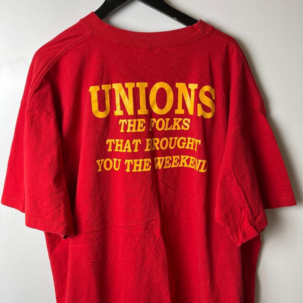 CWA Unions T Shirt Vintage Adult Red 2XL XXL USA... - Depop