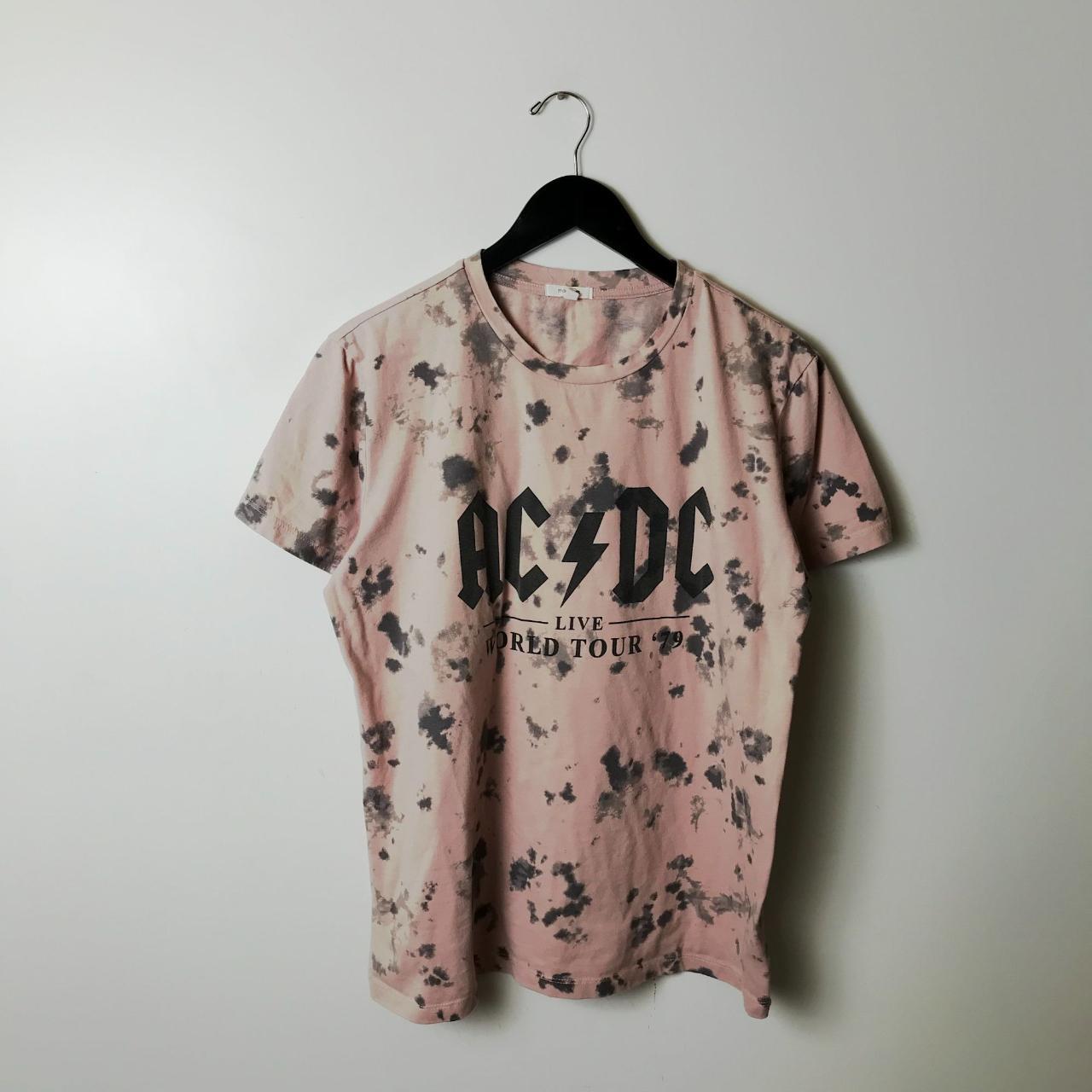 AC/DC Graphic Tee Gray Cream Medium M T Shirt Adult... - Depop