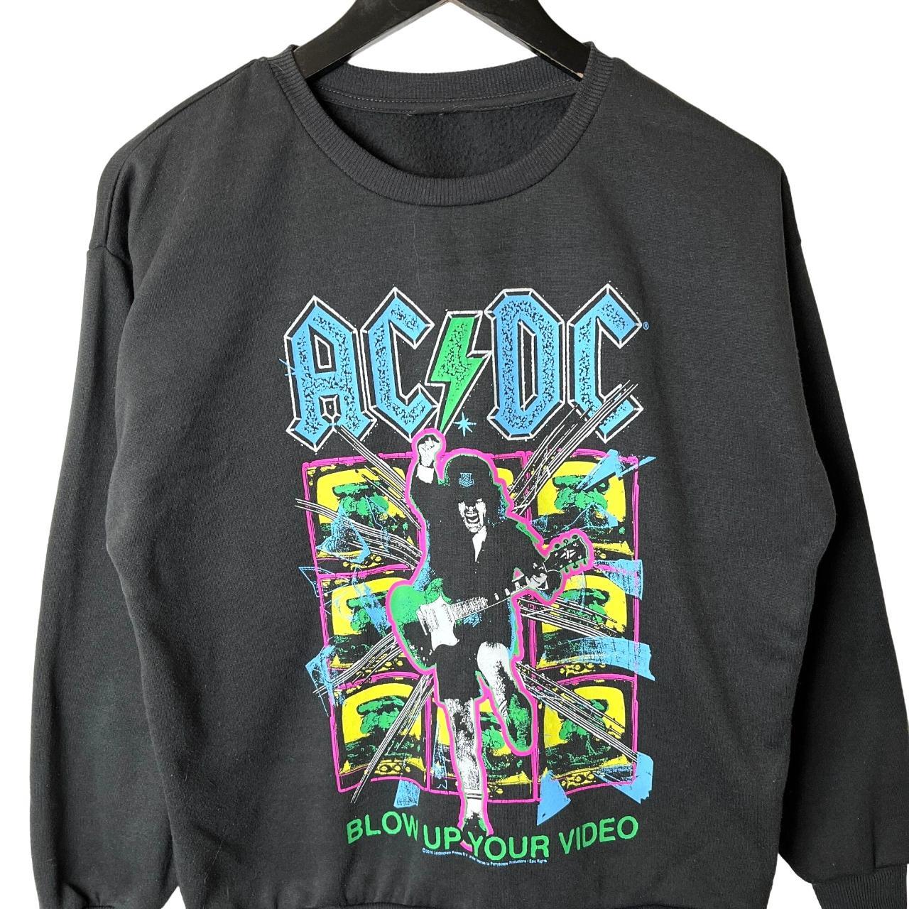 2016 ACDC Crewneck Sweatshirt Gray Medium M Rock... - Depop