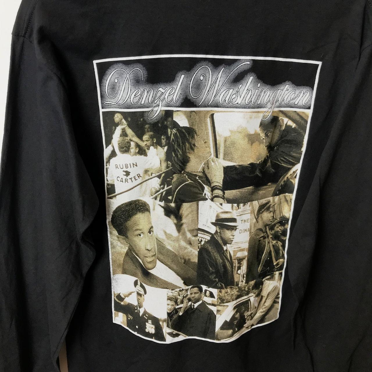 VINTAGE NEW Denzel Washington Rap Tee Black Medium M... - Depop