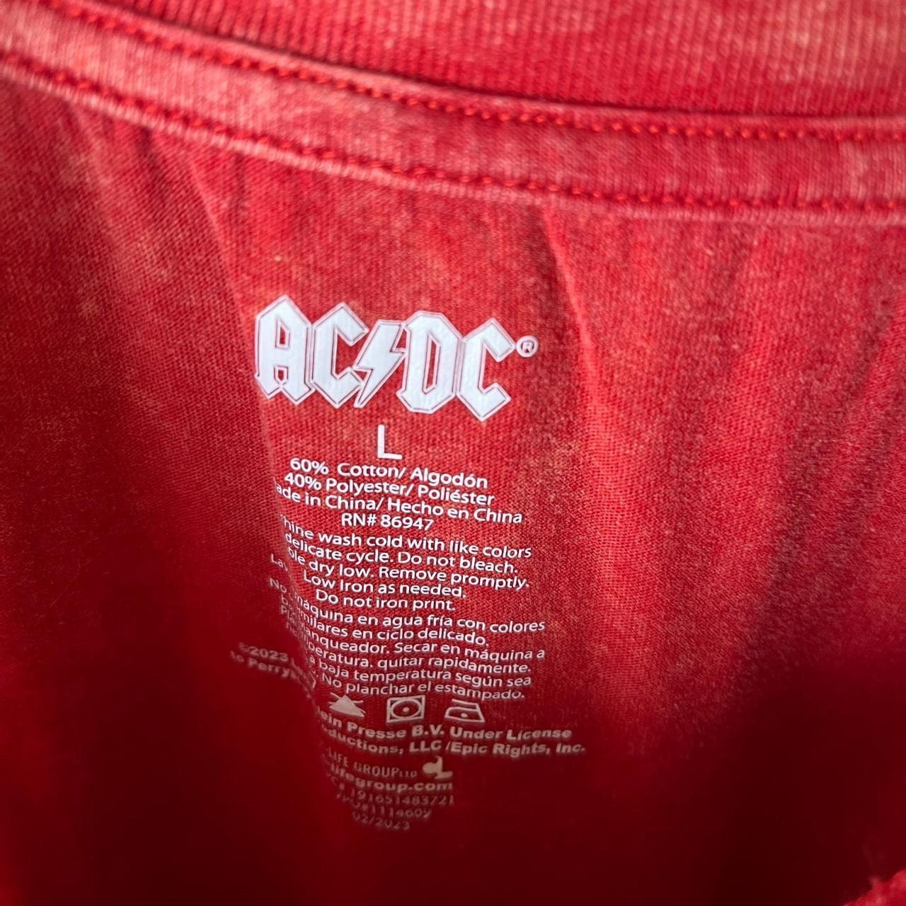 ACDC Muscle Shirt Tank Top Red Large Music Band... - Depop