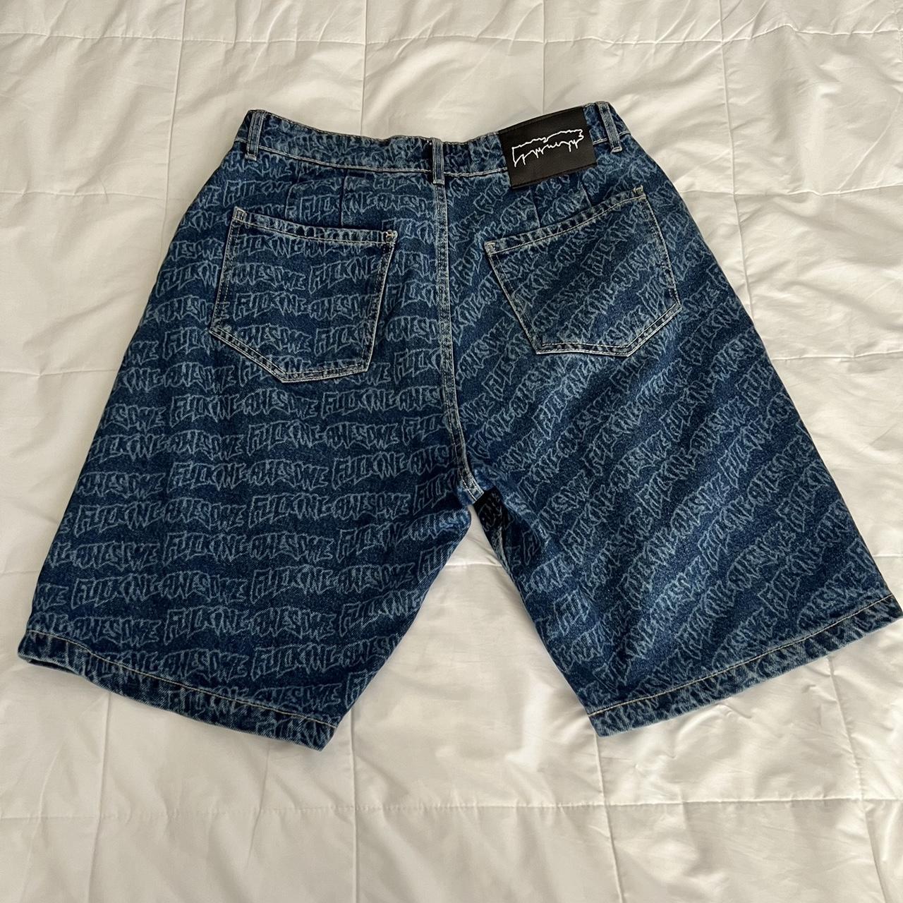 Fucking Awesome Denim Pleated Baggy Shorts All Over... - Depop