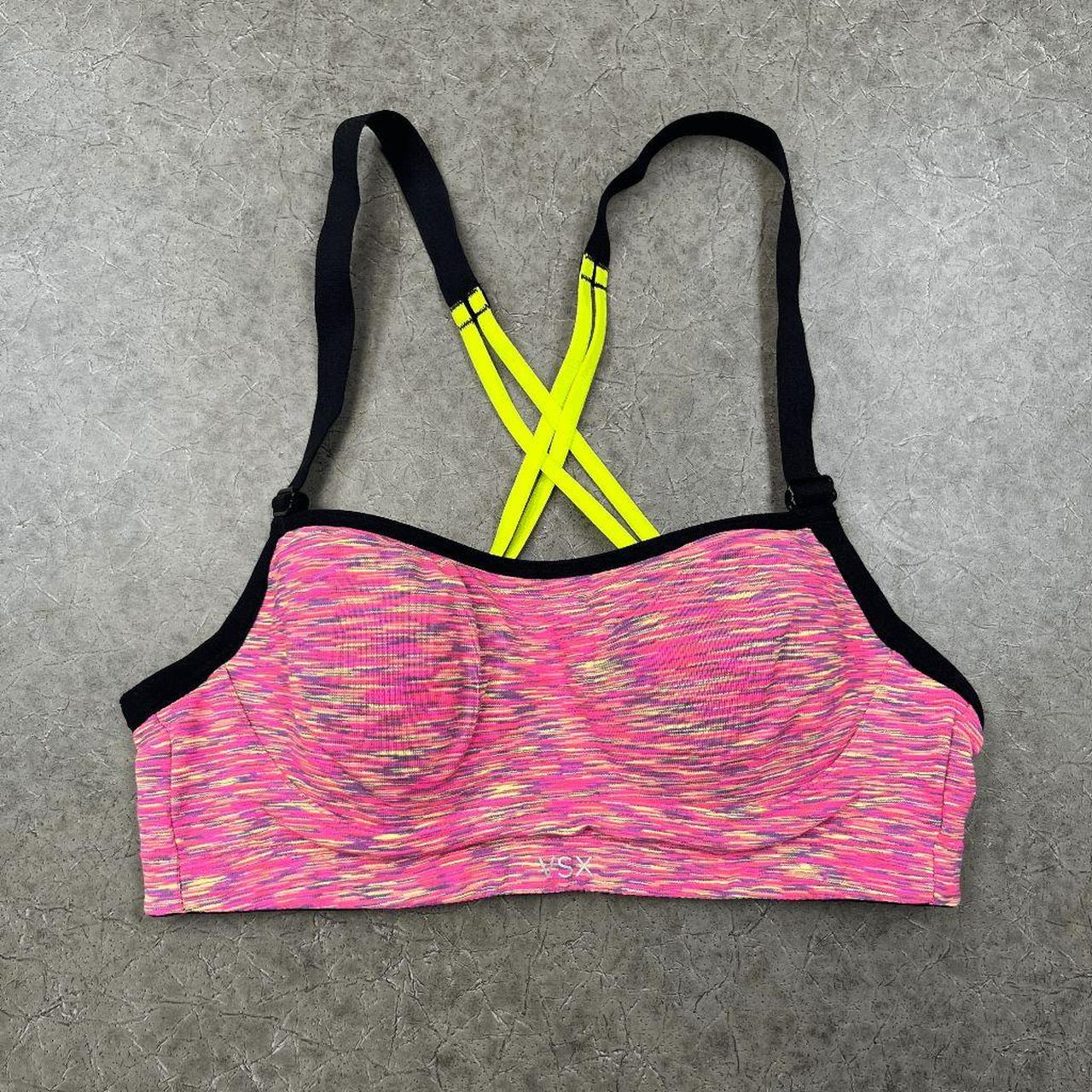 VICTORIA SECRET VSX SPORTS BRA Size 32B Pink & Black