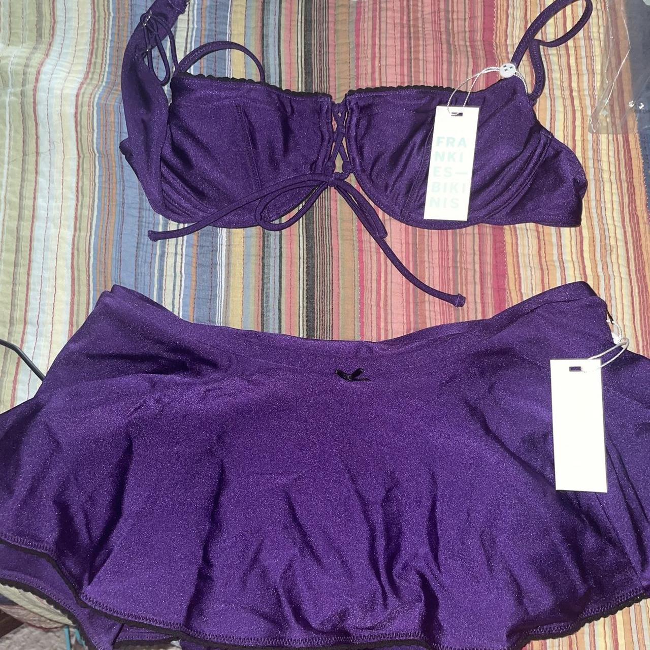 Frankies Bikinis Womens Purple And Black Bikinis And Tankini Sets Depop 1504