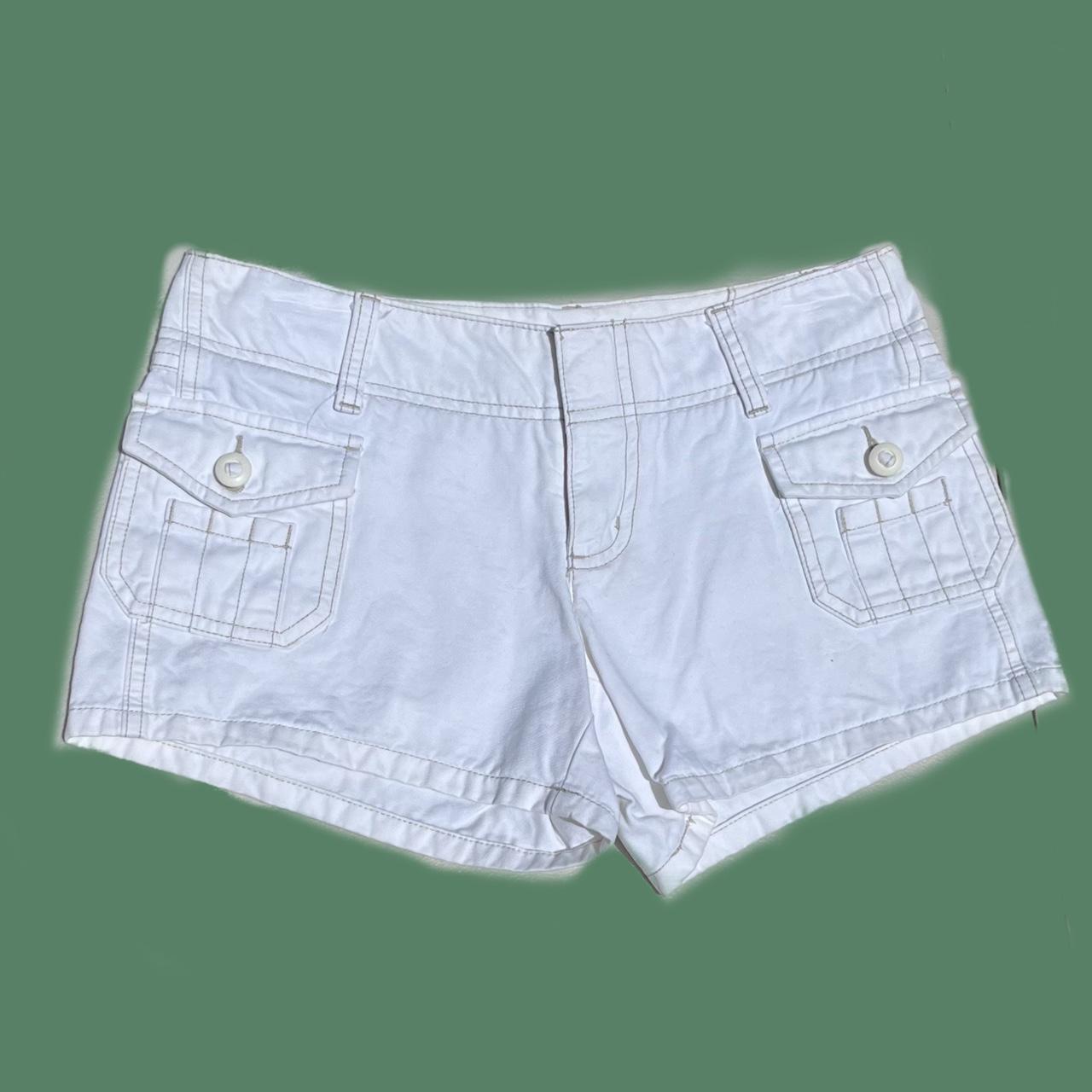 early 2000’s white low rise shorts very cheeky and... - Depop
