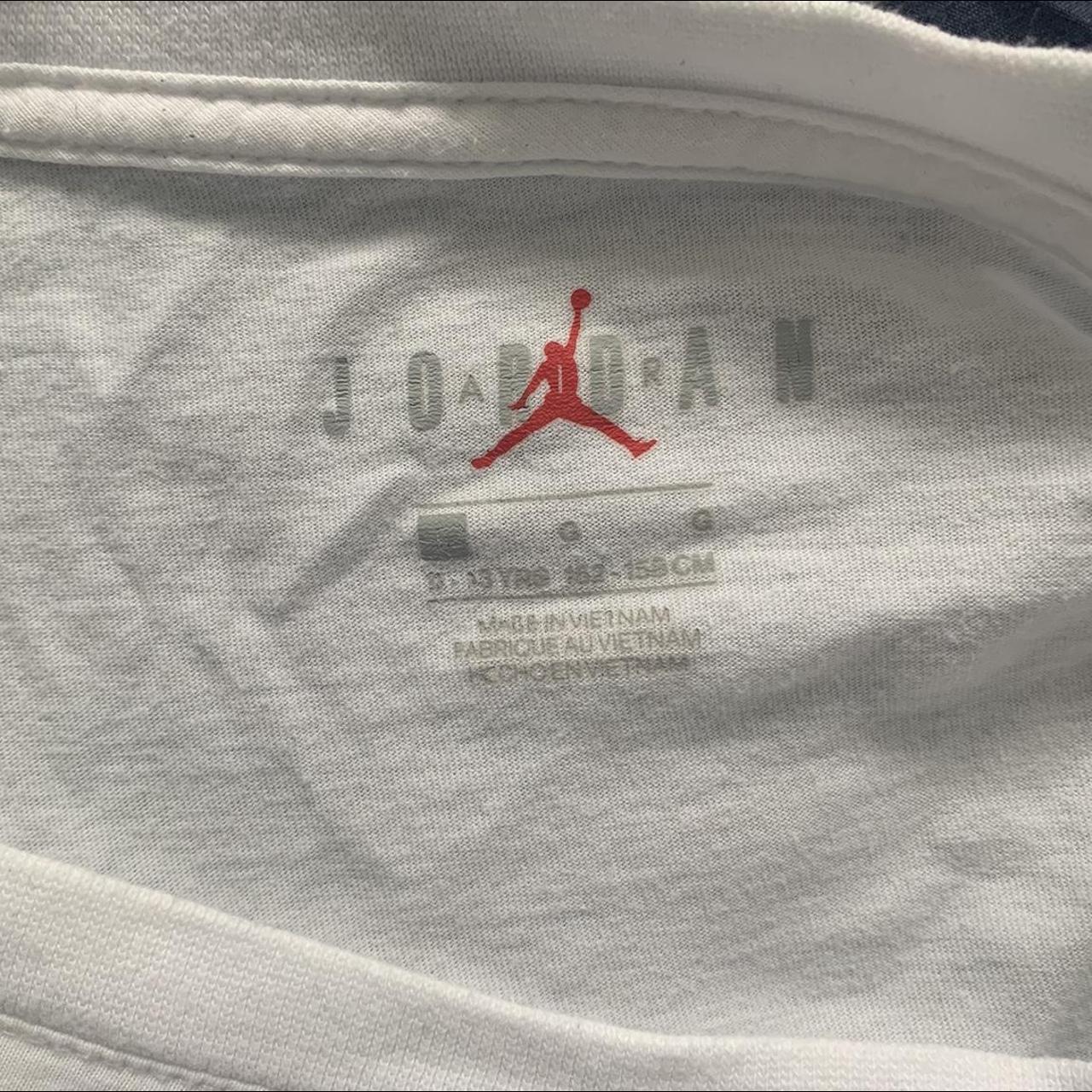 AIR JORDAN White long sleeve top 12-13yrs Hardly... - Depop