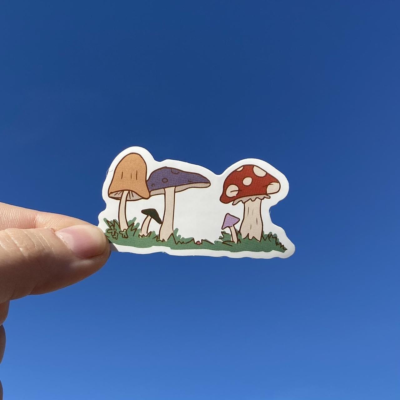 🥀 Mushroom sticker 🥀 •Waterproof •Vinyl glossy... Depop