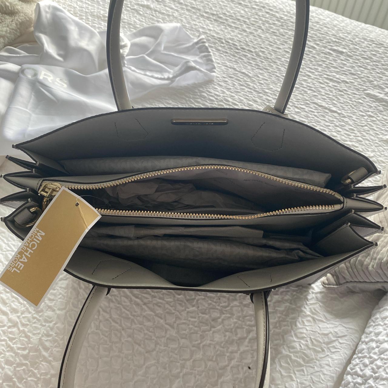 Michael kors pearl grey leather tote NEW, comes | Depop