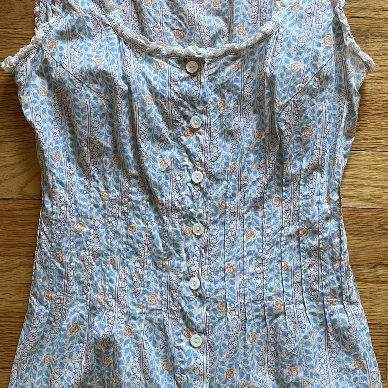 Bell Women's Cream and Blue Blouse (3)