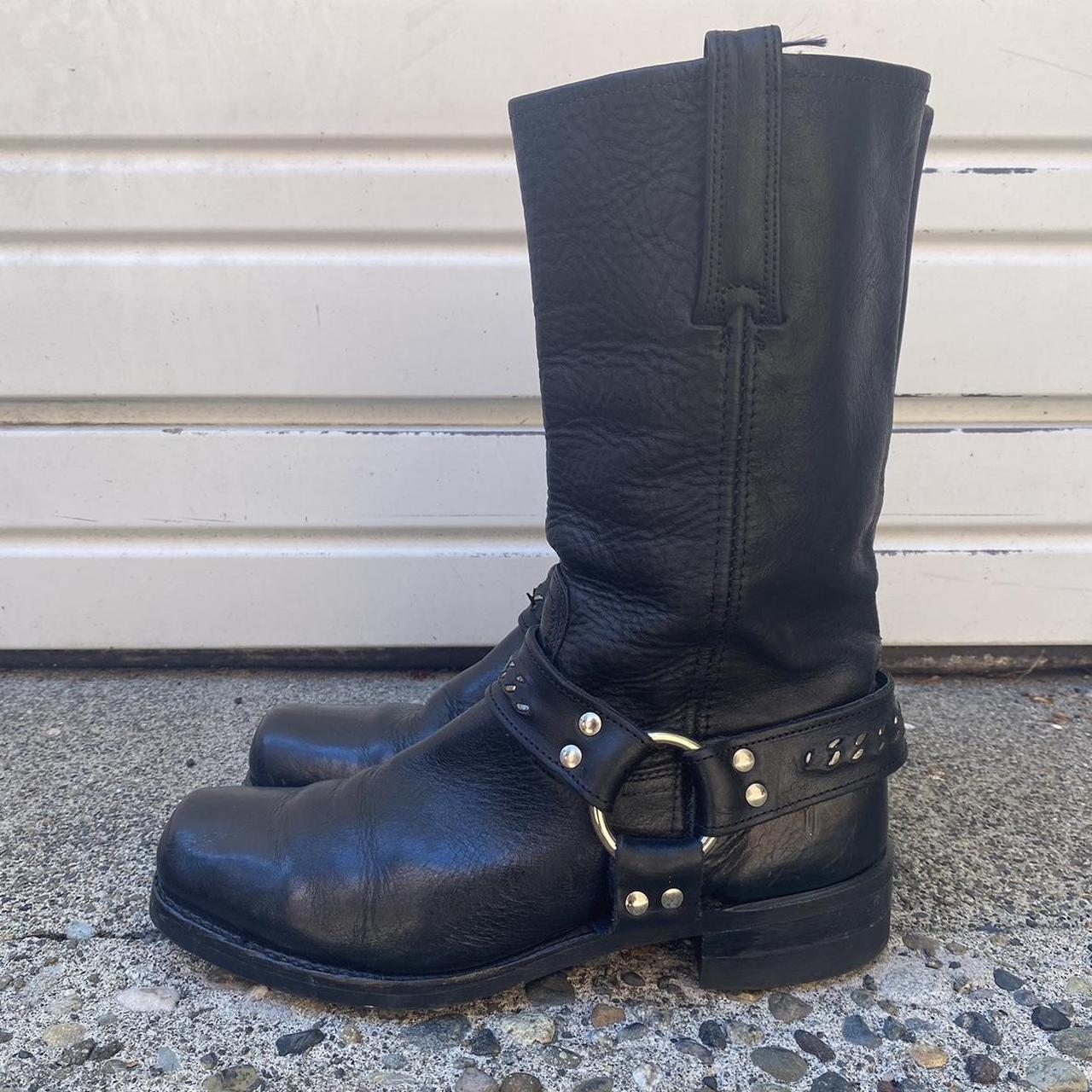 Gorgeous Frye black leather boots! Square toe,... - Depop