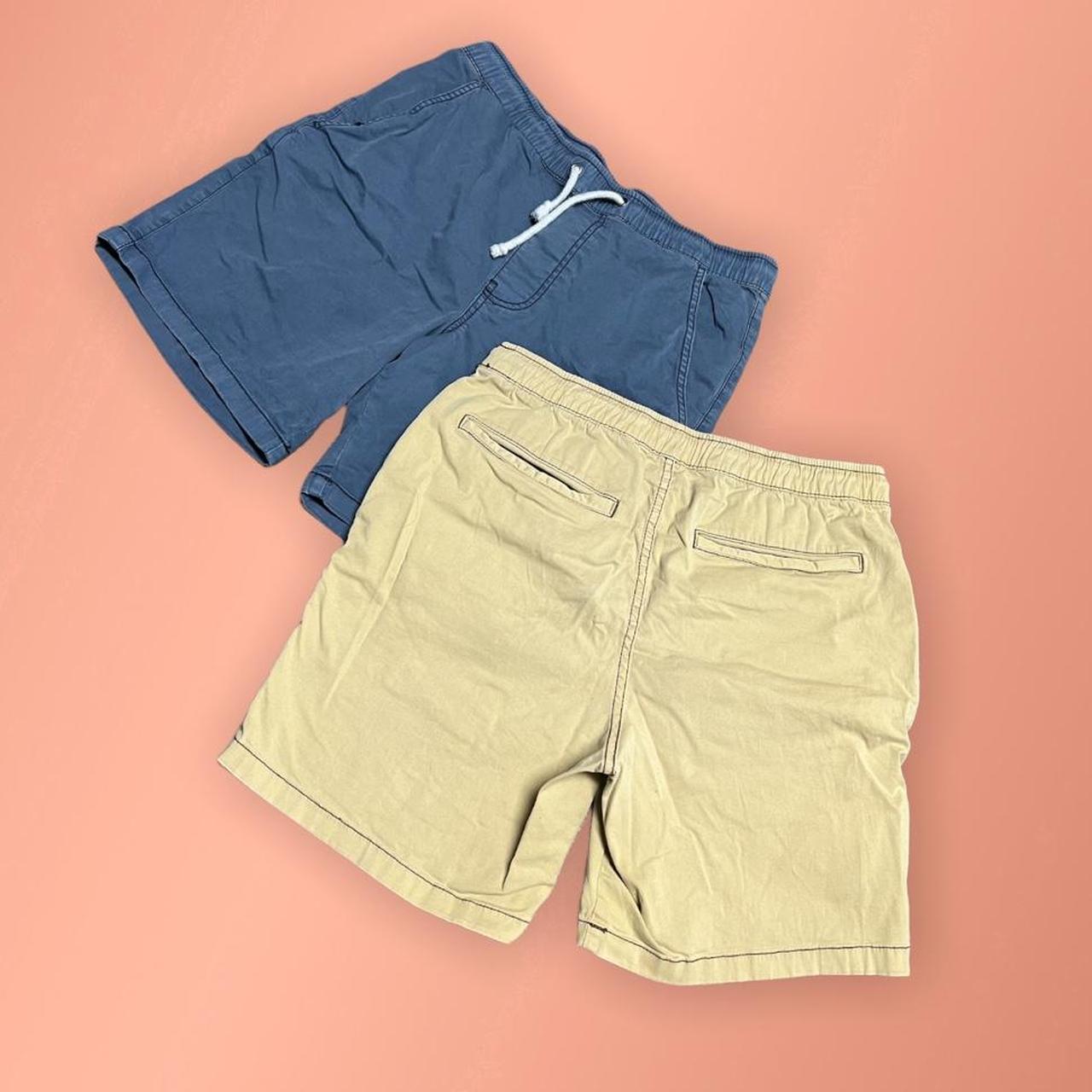 Men's Navy and Cream Shorts Depop