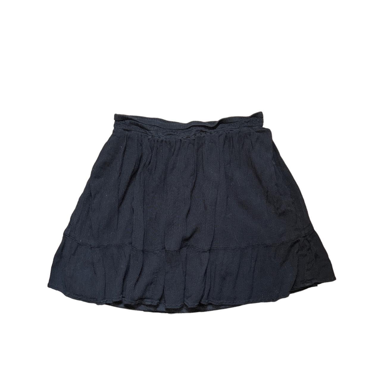 Black flowy outlet mini skirt