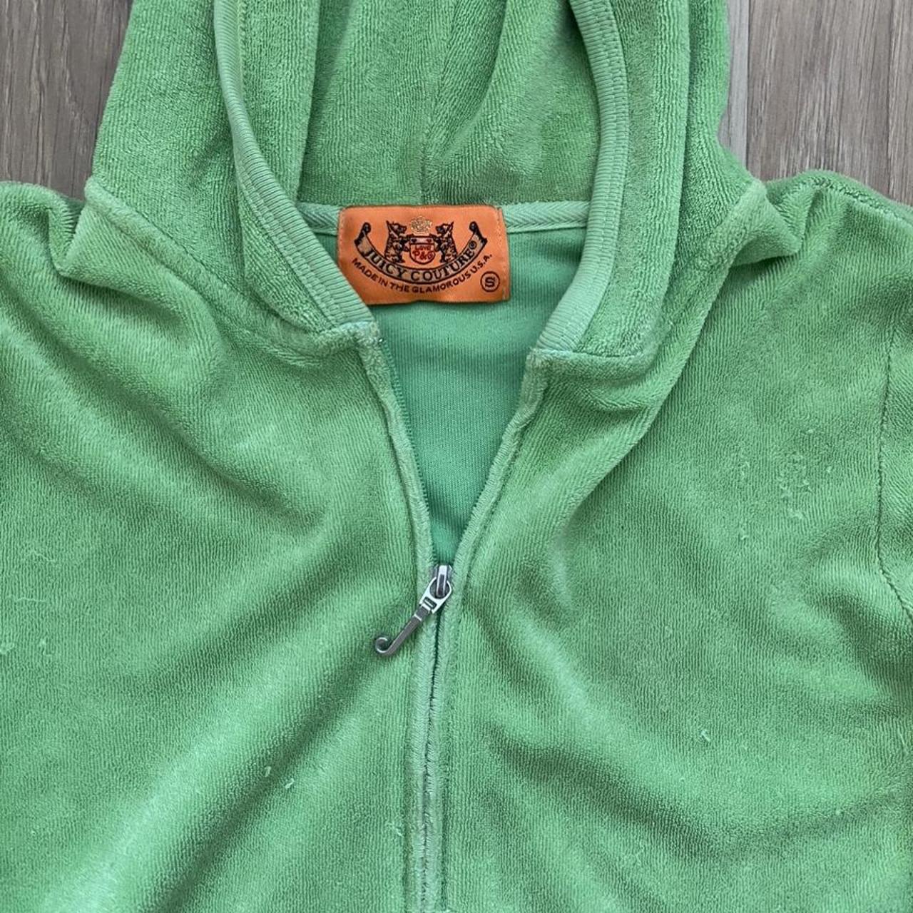 Juicy couture lime green zip up with red print and... Depop