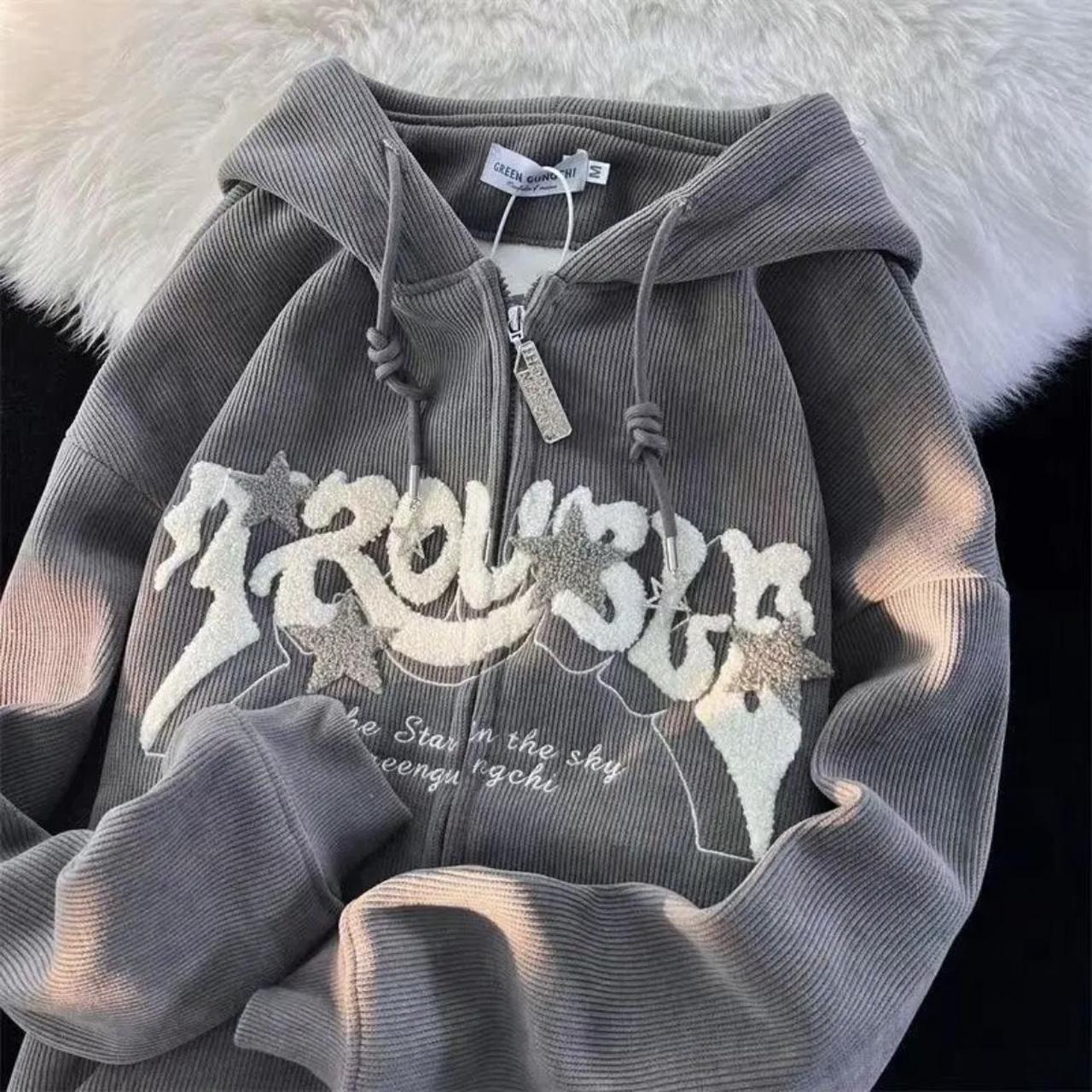 Mens Grey And White Hoodie Depop 2340