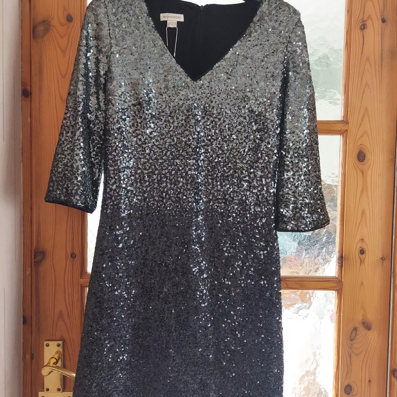 Monsoon silver sequin sales dress