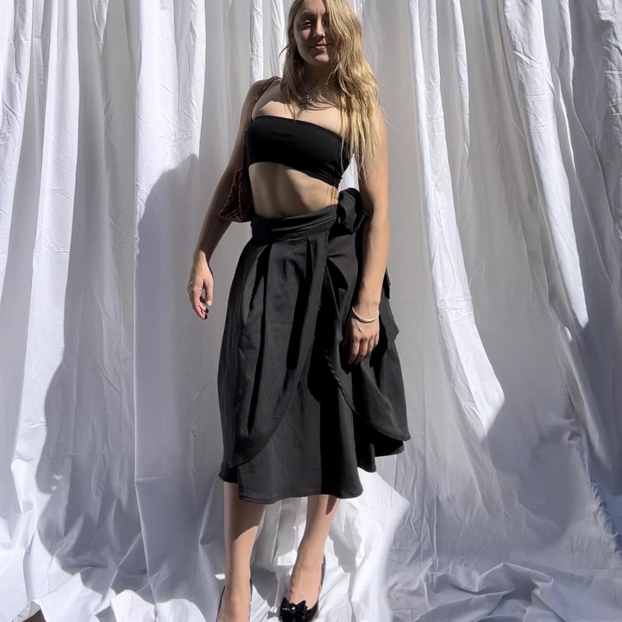 Asymmetrical abstract wrap skirt Thick, high quality... - Depop
