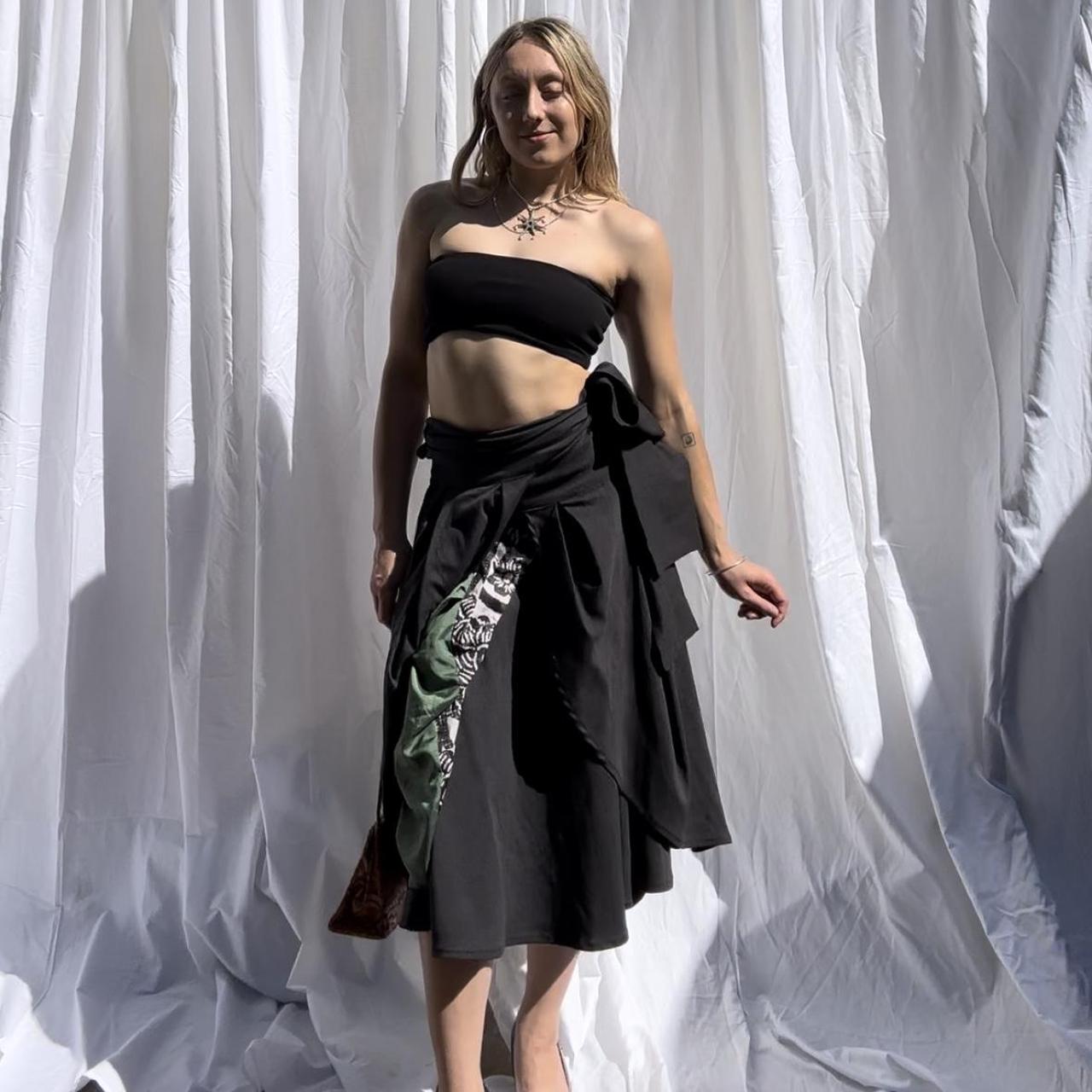 Asymmetrical abstract wrap skirt Thick, high quality... - Depop