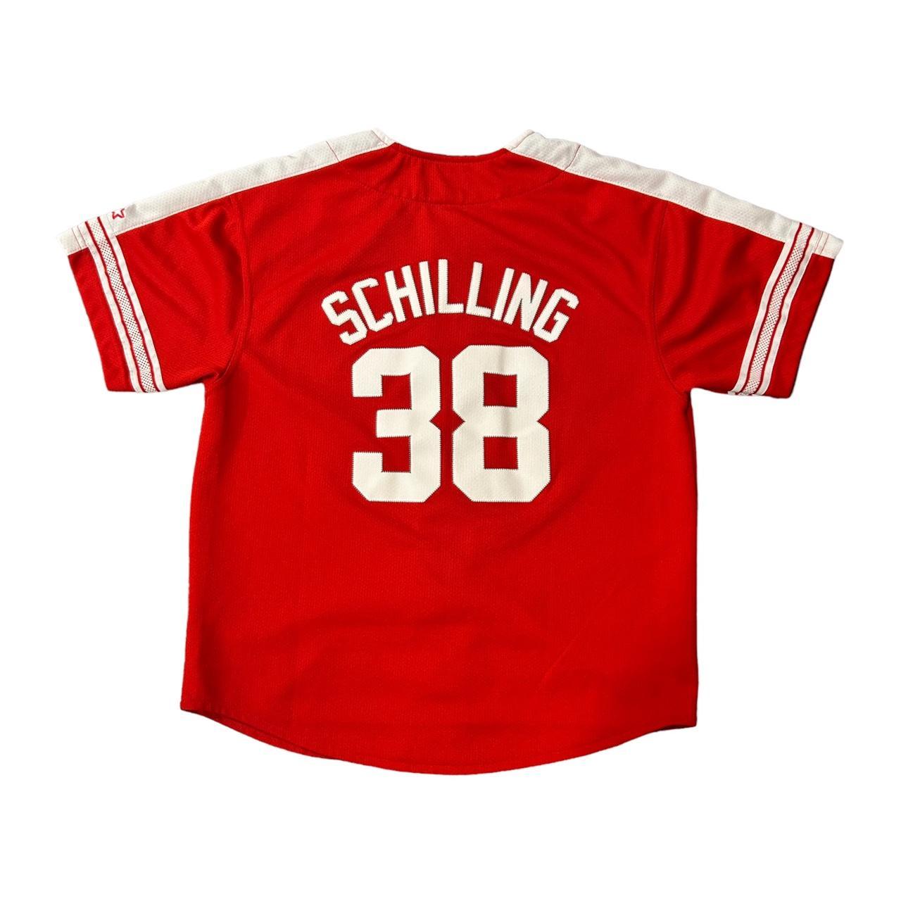 VINTAGE 90s CURT SCHILLING PHILLIES STARTER JERSEY - Depop