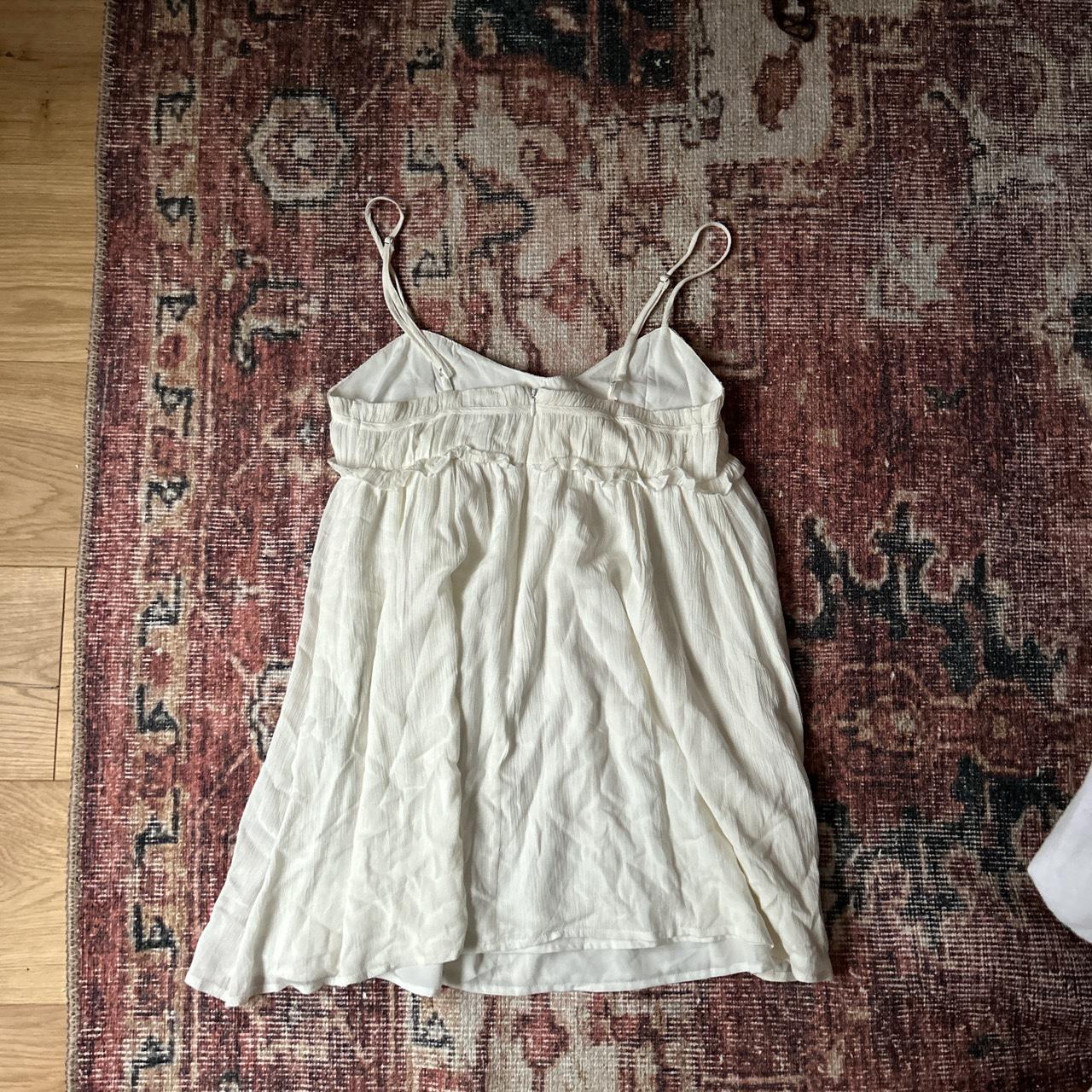 cute white babydoll mini dress in perfect condition... - Depop