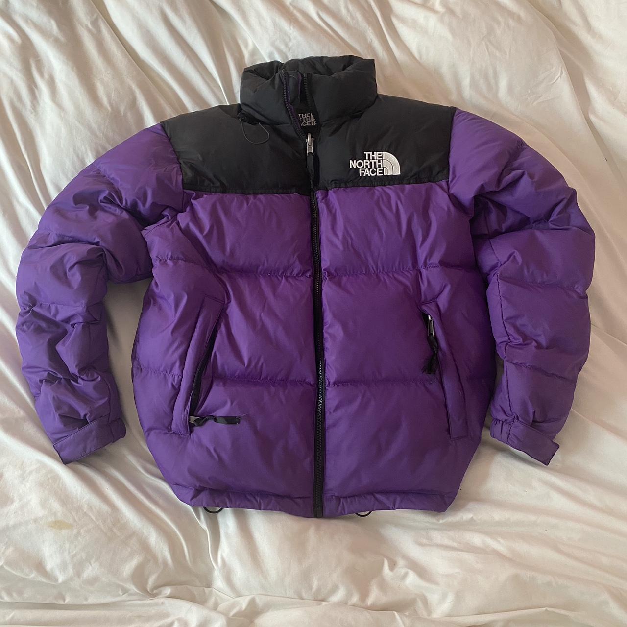 Purple north face puffer women’s size m perfect... - Depop