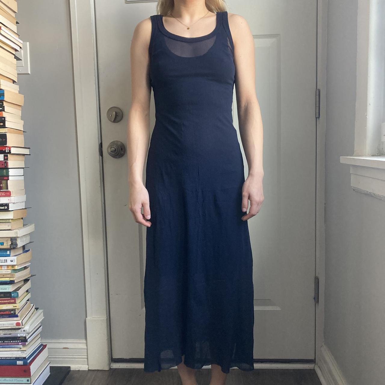 Jean-Paul Gaultier Women's Navy and Blue Dress | Depop
