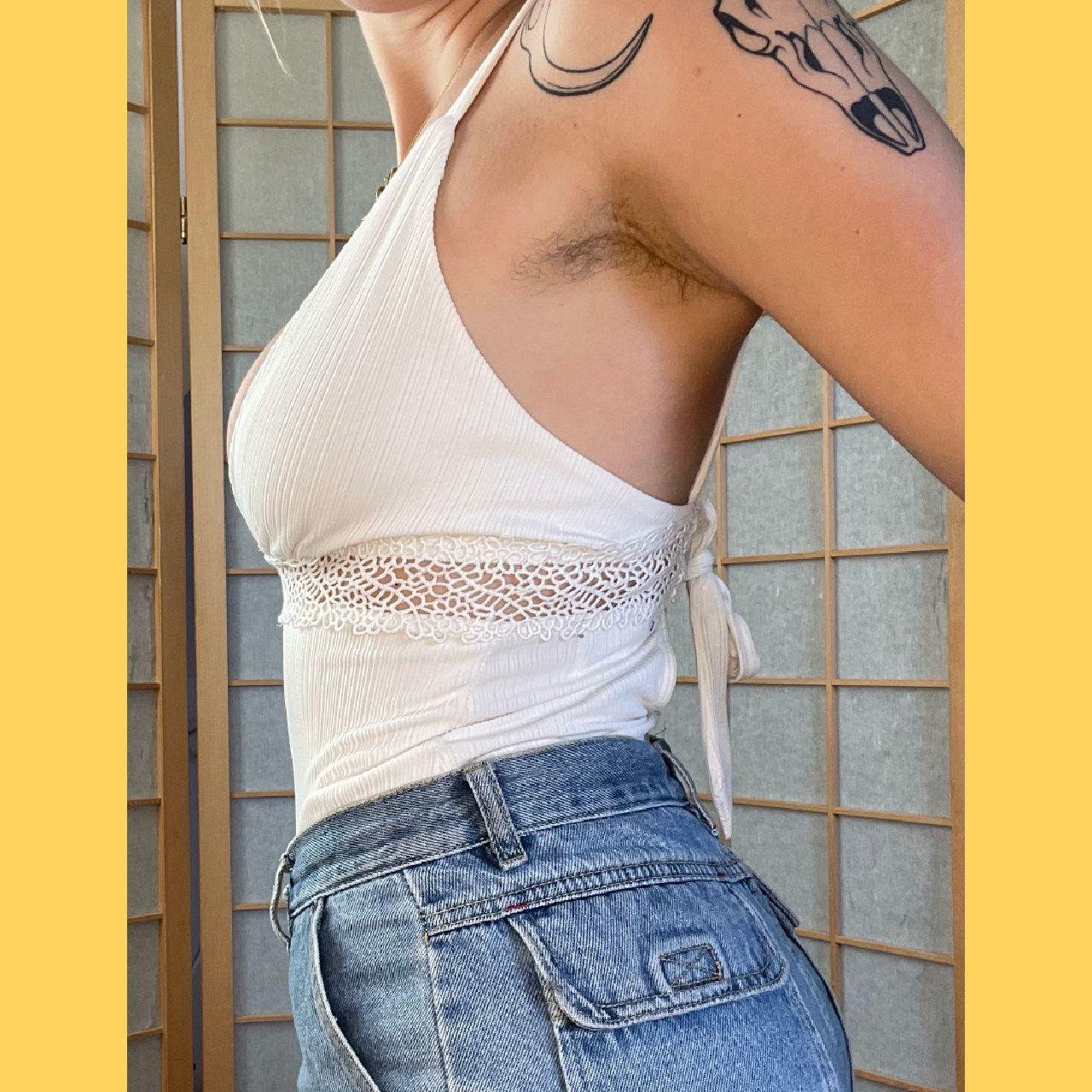✨ White summer bodysuit, snap closure, thong | Depop