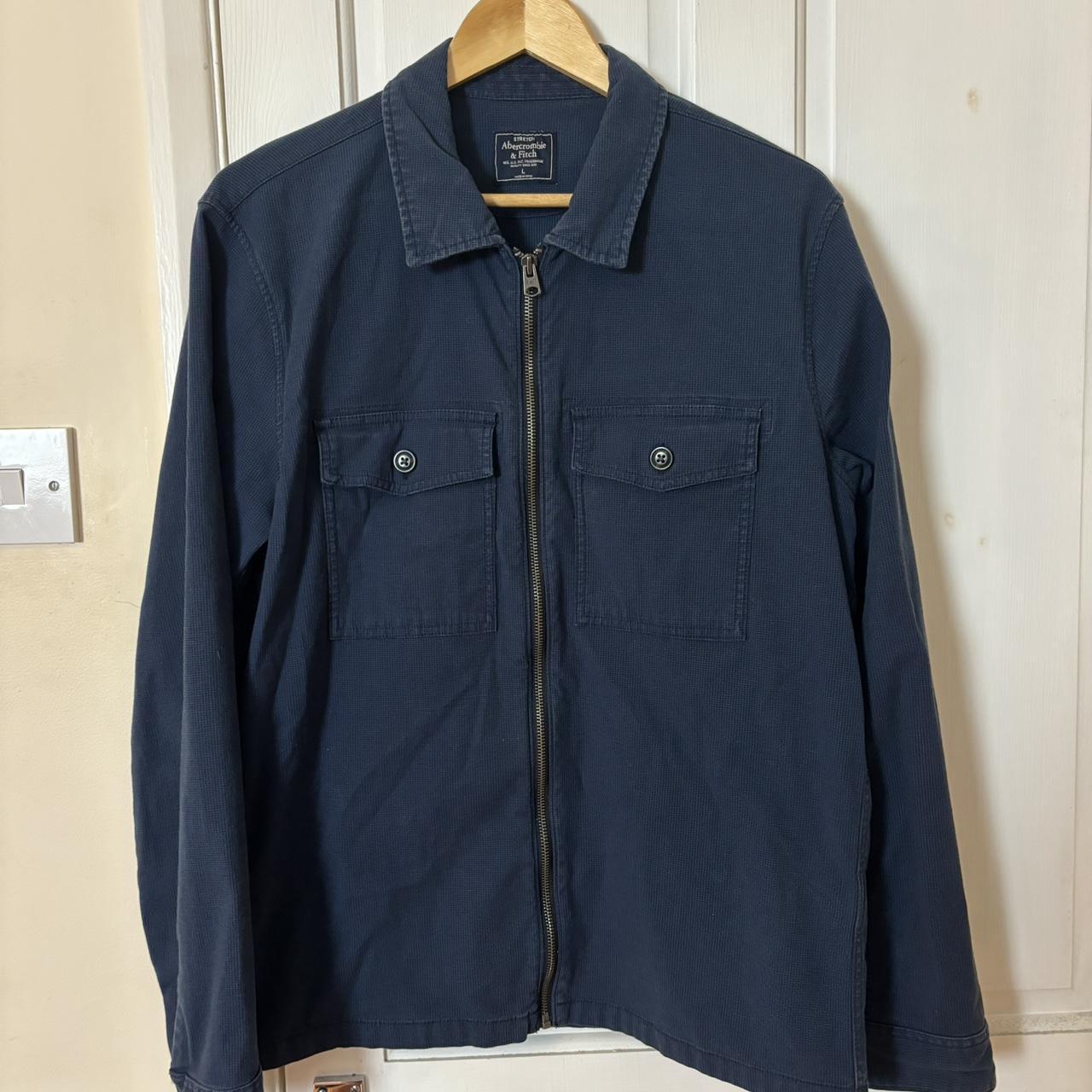 Abercrombie and Fitch blue shacket. Top with zip.... - Depop