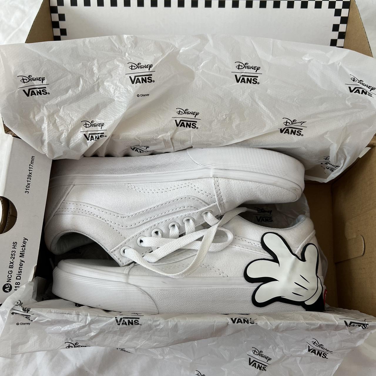 Vans x Disney Mickey Mouse white and black trainers. Depop