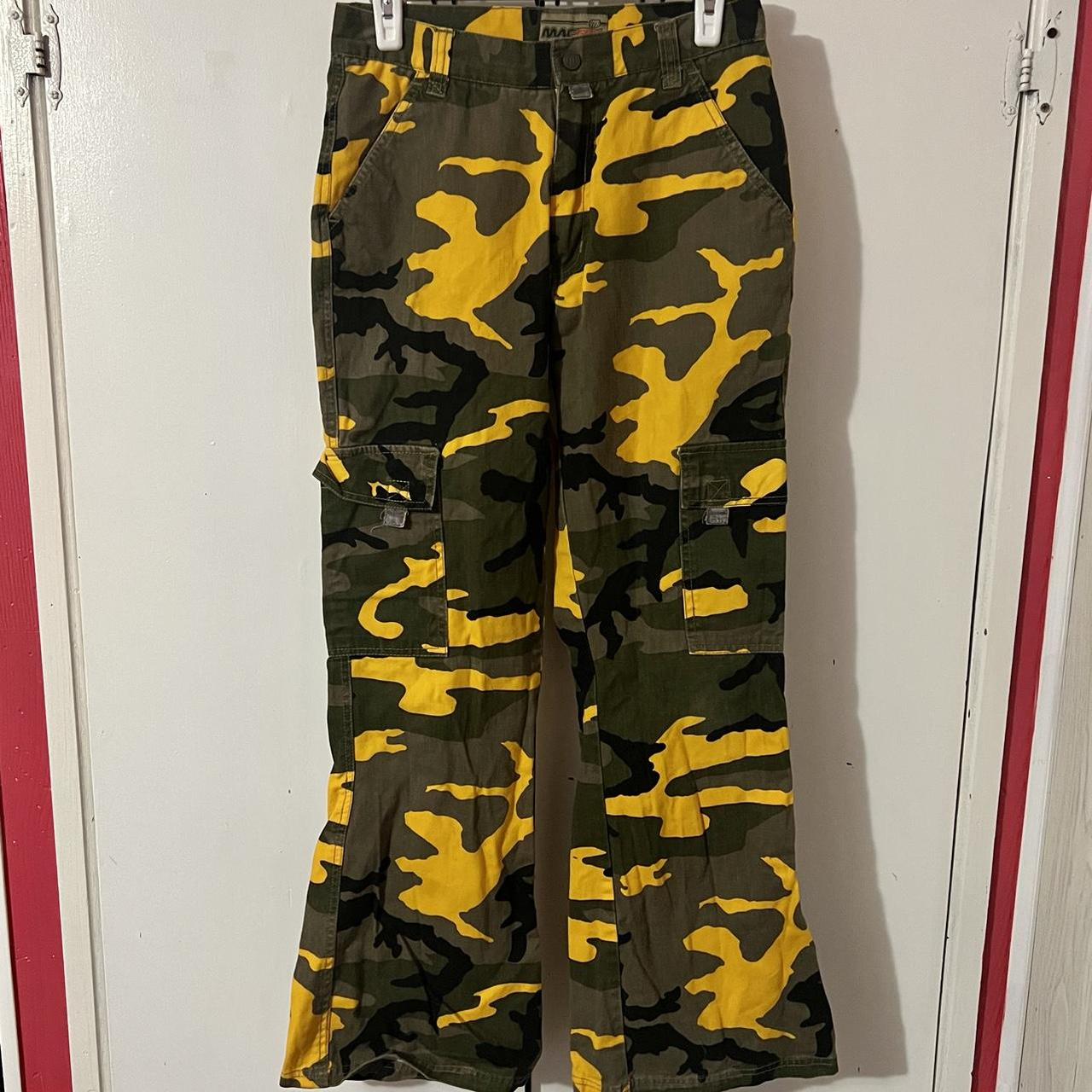 RARE 90s RAVE CAMO CARGO PANTS •BRAND: MACGIRL... - Depop