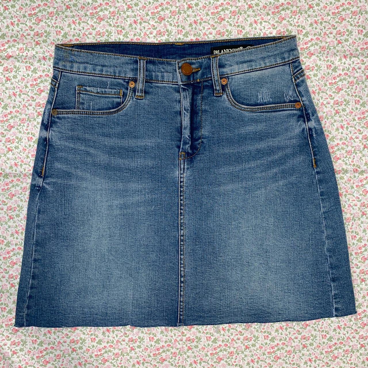 blank nyc denim skirt length: about 16” waist:... - Depop