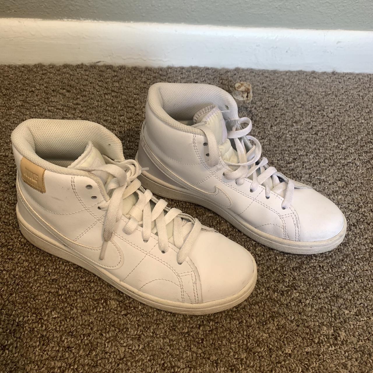 Nike white high tops great condition barely worn... - Depop