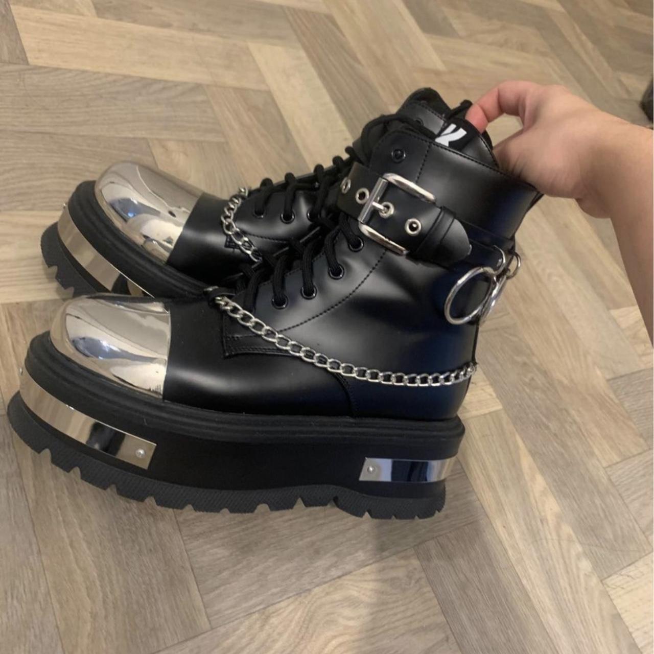 KOI BORIN HARDWARE PLATFORM BOOTS Size 4, worn... Depop