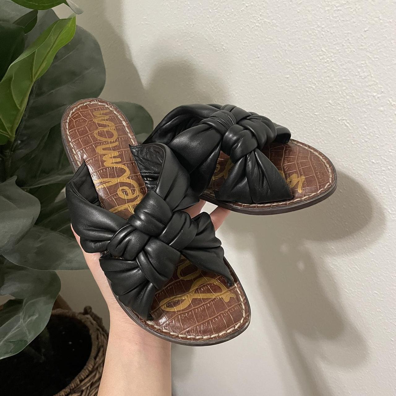 Sam Edelman Garson Leather Knotted Flat Slides Org Depop