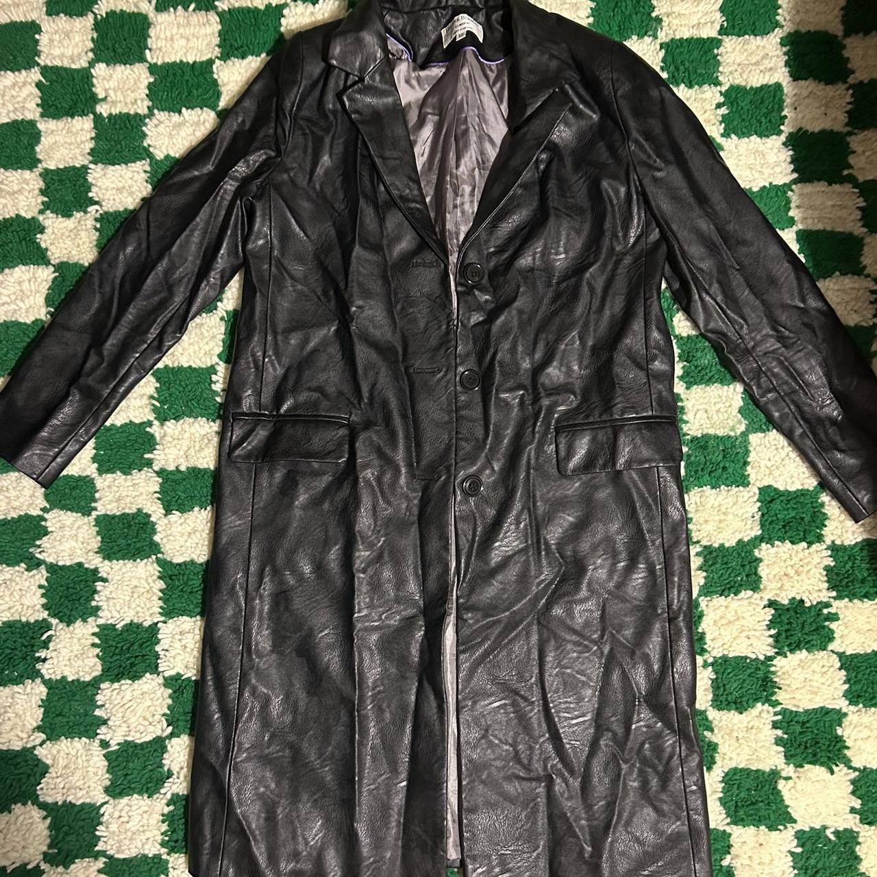 HELENE BERMAN PLEATHER JACKET. Very 90s cool girl.... - Depop