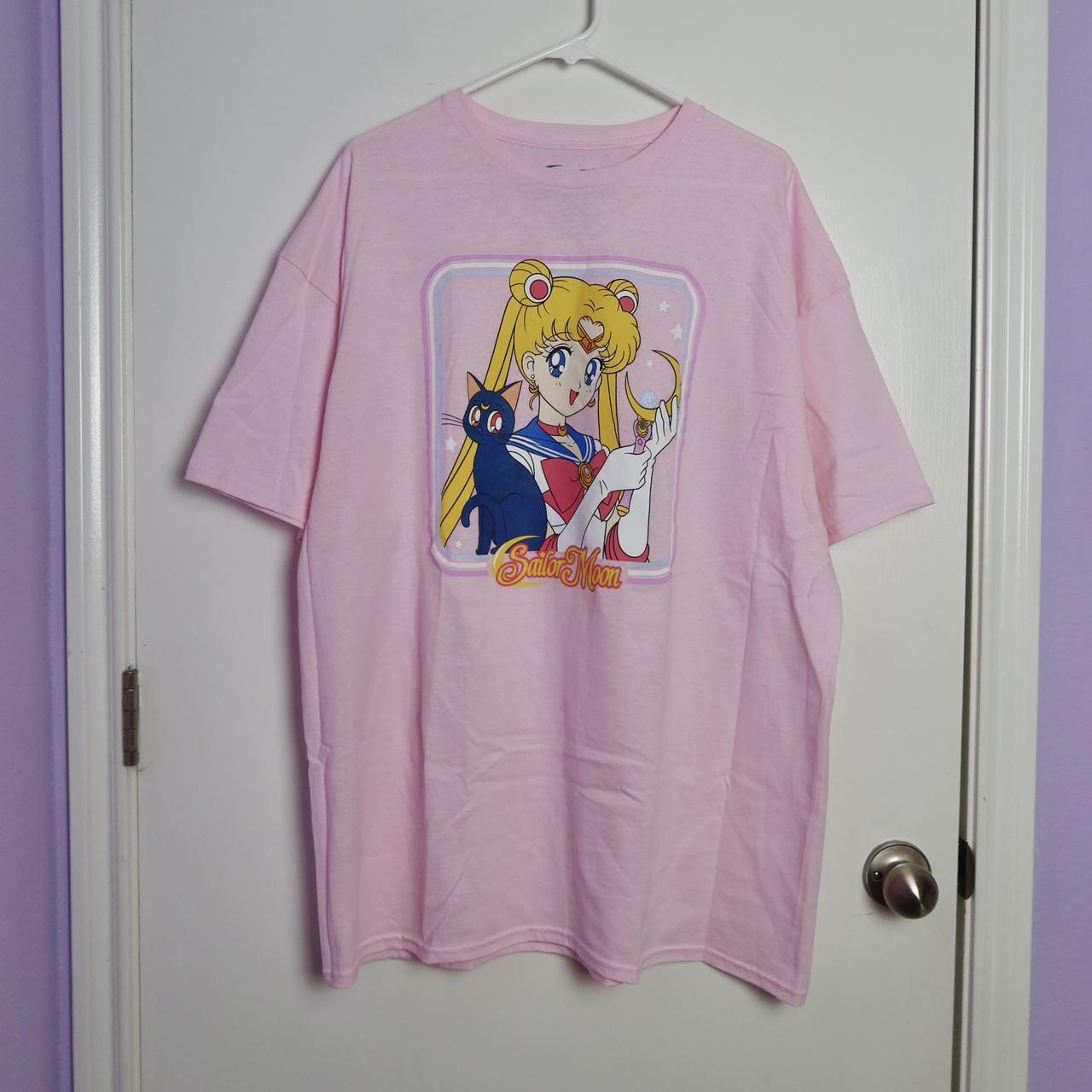 Sailor Moon Oversized Pink Graphic Tee Shirt 🌙💞💫🐈‍⬛ Depop