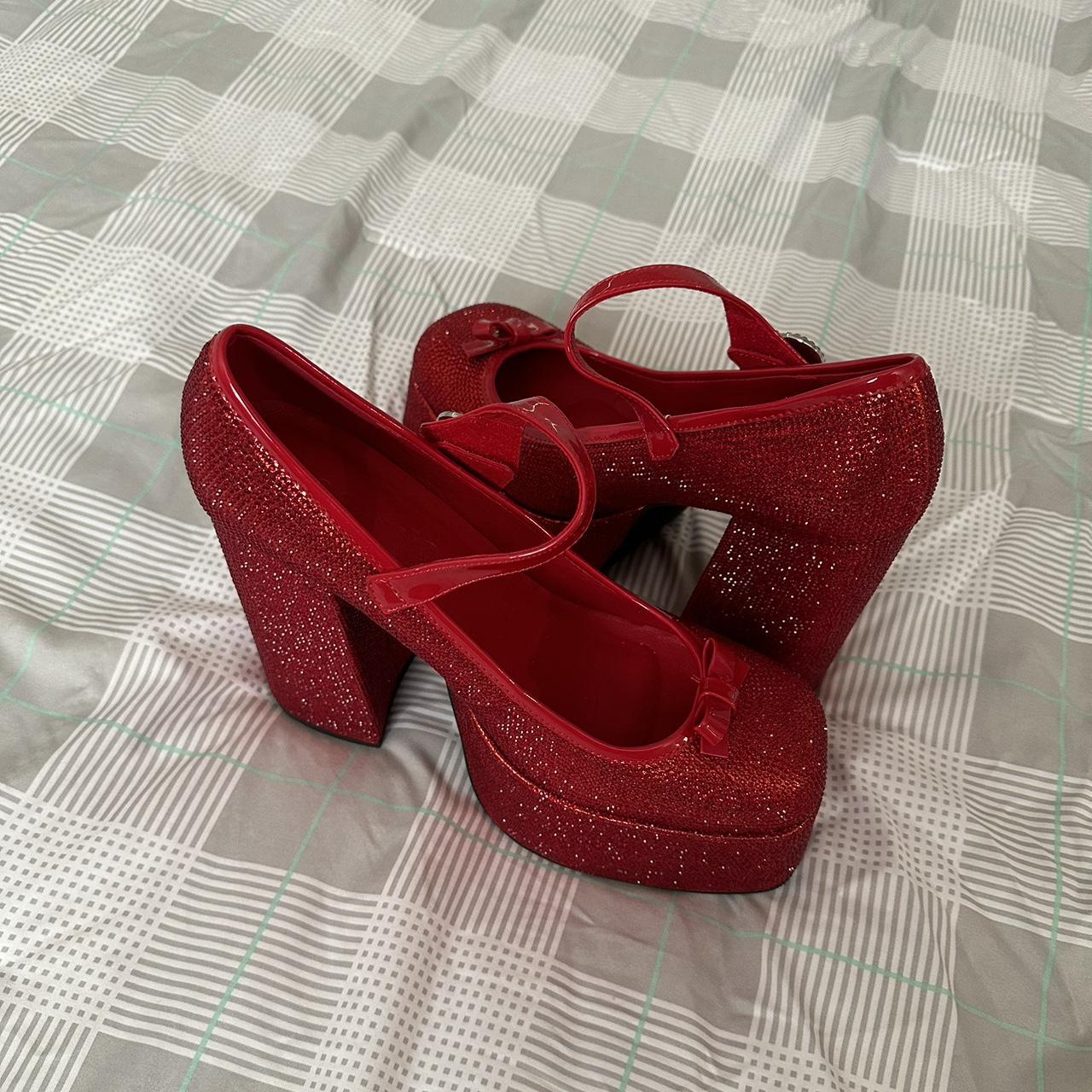 sparkly platform heels
