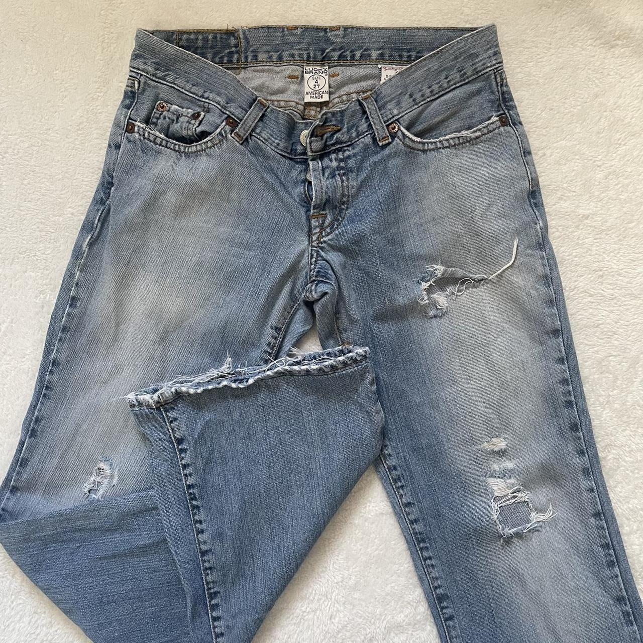 Worn Lucky Brand regular rise jeans with slight... - Depop