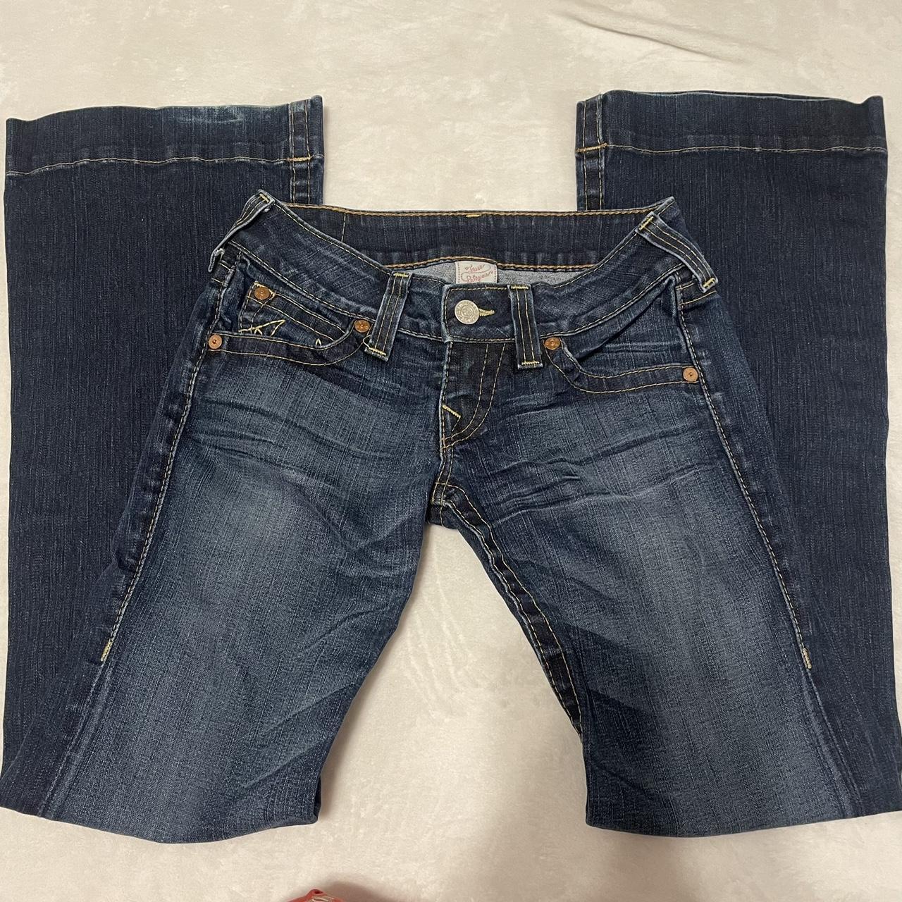 True religion low rise jeans with a bootcut!! Dark... - Depop