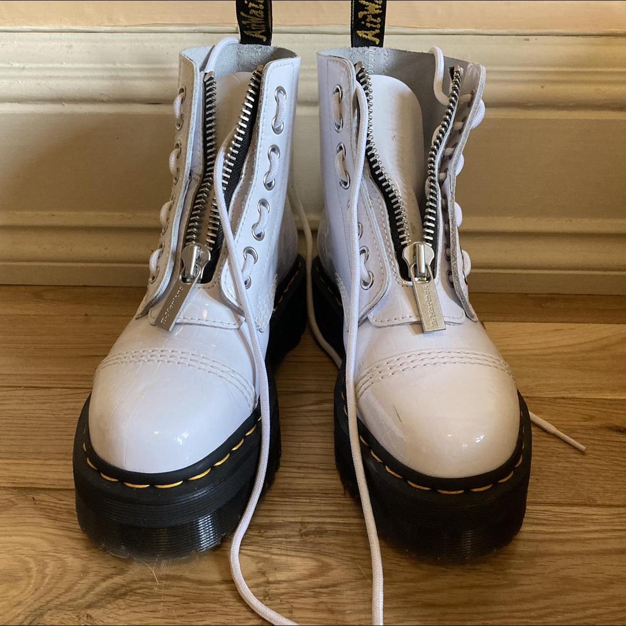 Dr Martens Sinclair white patent croc... - Depop