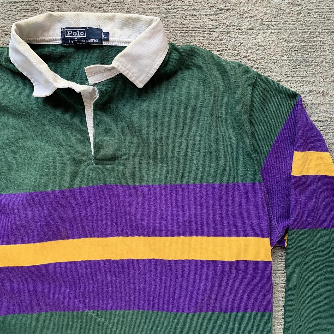 Polo Ralph Lauren Mens Green And Purple Polo Shirts Depop