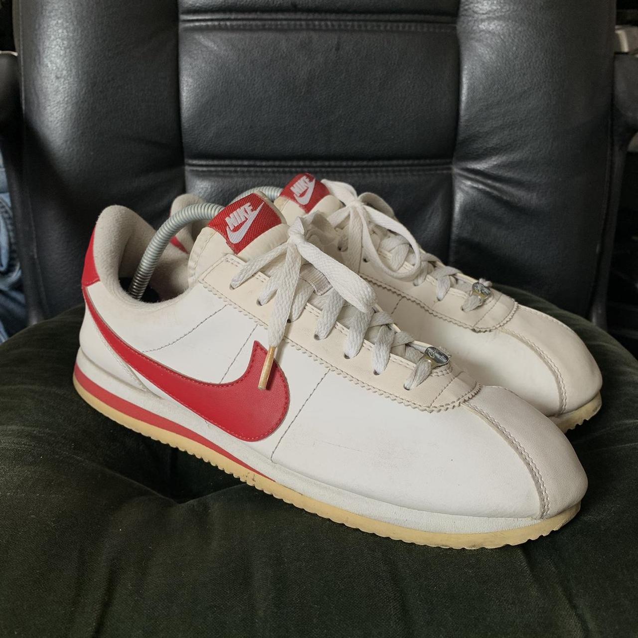 red and white cortez mens