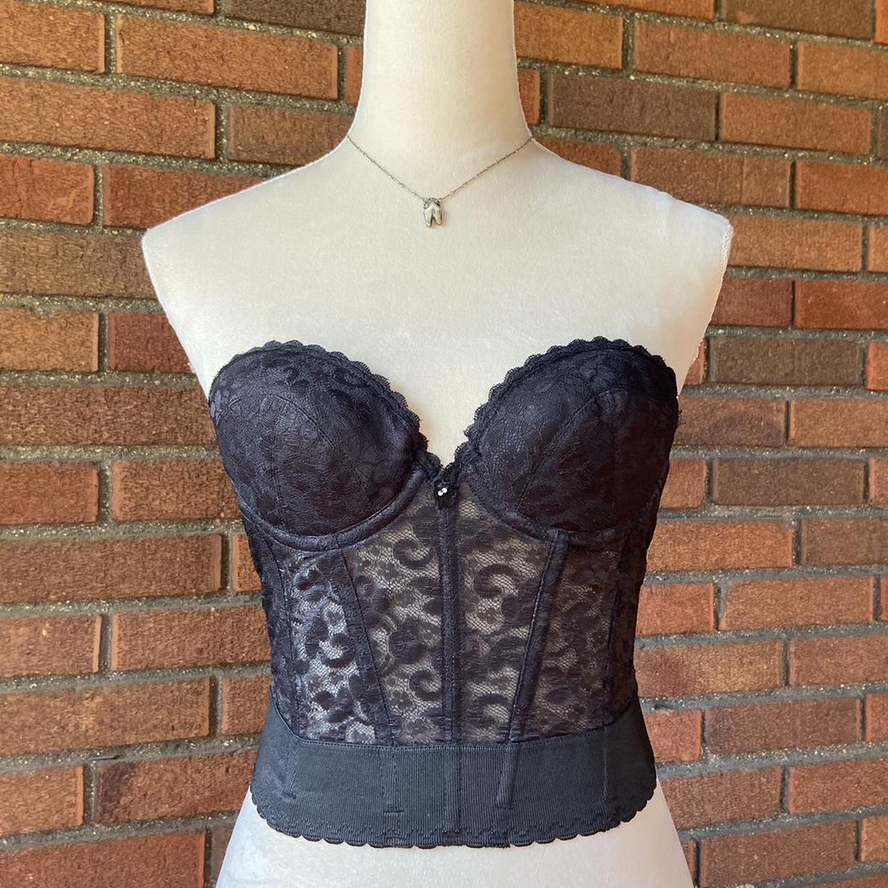 Black Lace Strapless Corset Bra Perfect For Going Depop