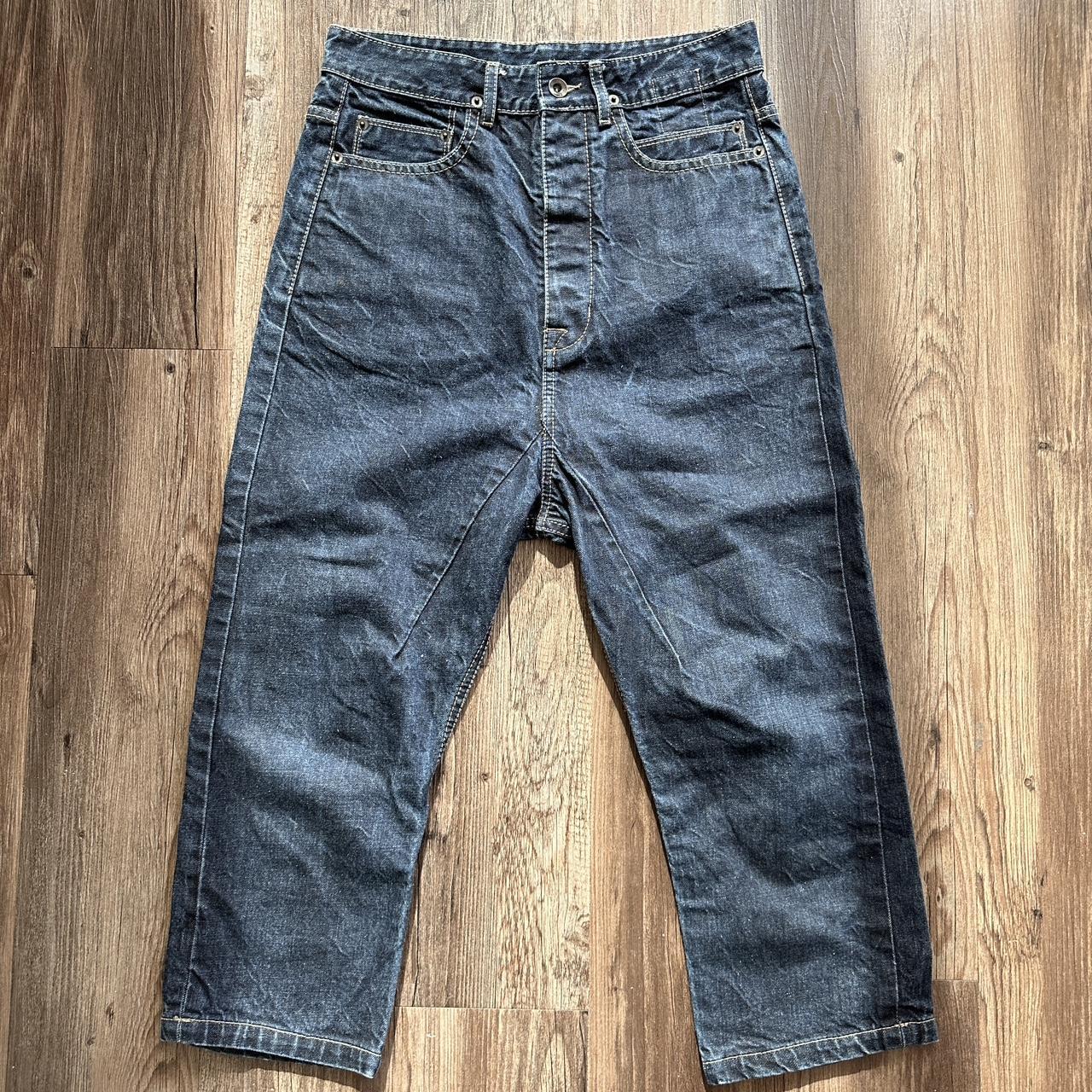 Rick Owens DRKSHDW Astaire Cropped Cut Denim. Sz... - Depop