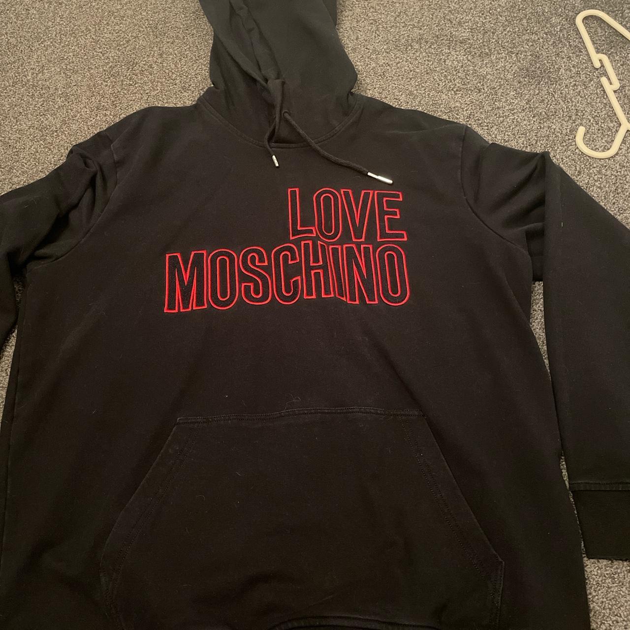Men’s black Love Moschino hoodie Size L Used... Depop