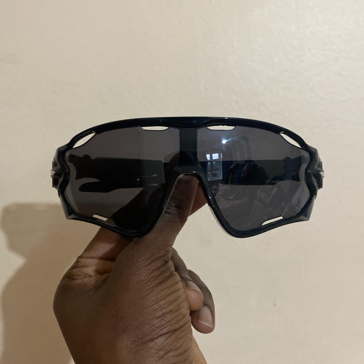 BLACK VISOR SUNGLASSES Depop
