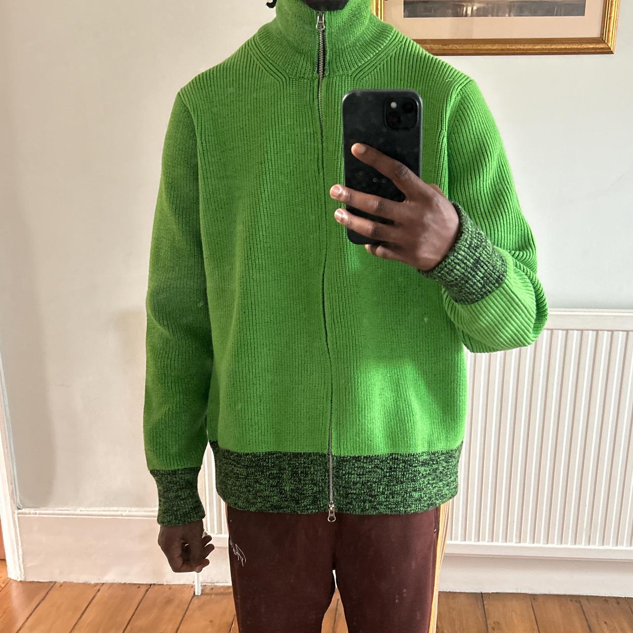 Cardigan Slime Green Turtleneck GREEN MAISON MARGIELA RIBBED KNIT